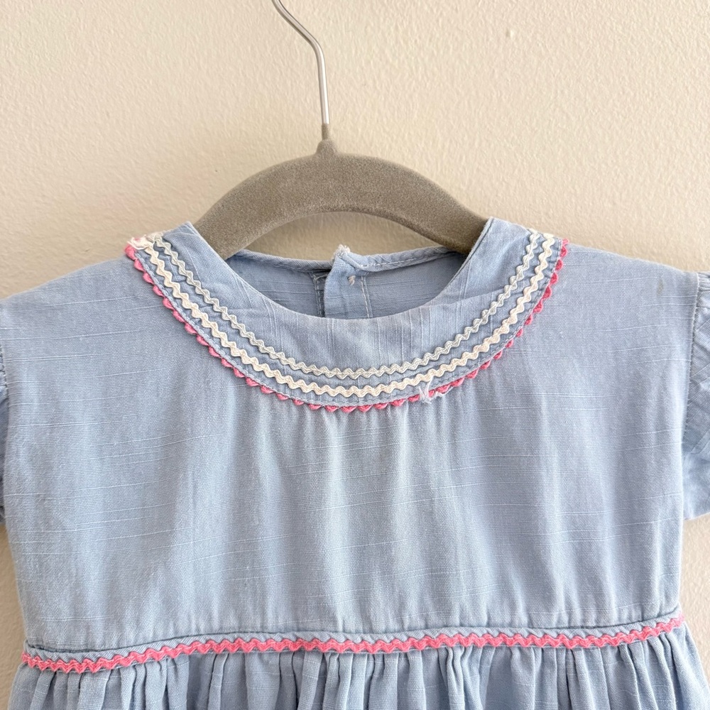 Vintage Blue Baby Summer Dress 12m - Picture 5 of 8